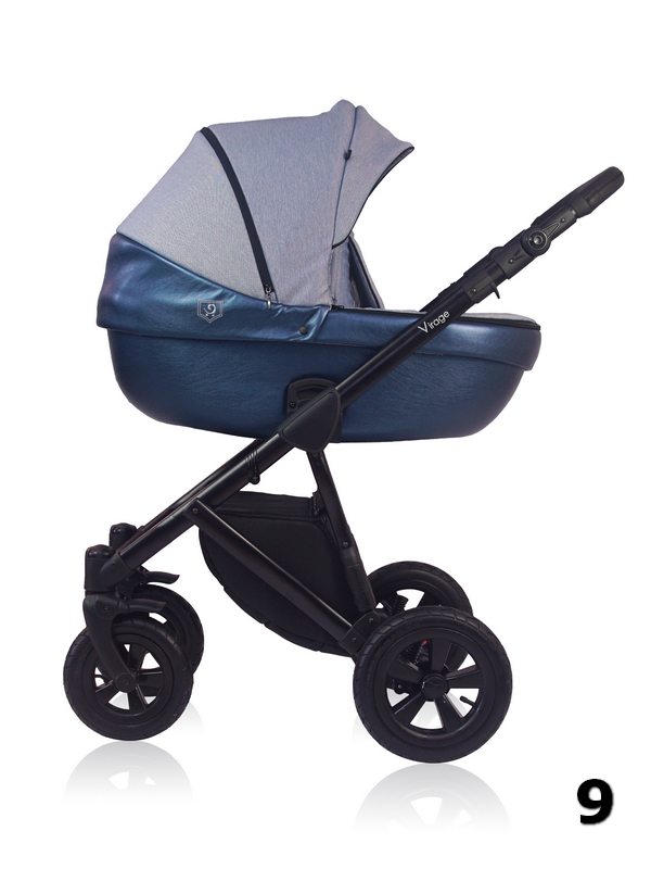 Virage Premium Prampol - baby stroller with the addition of eco leather in a blue color